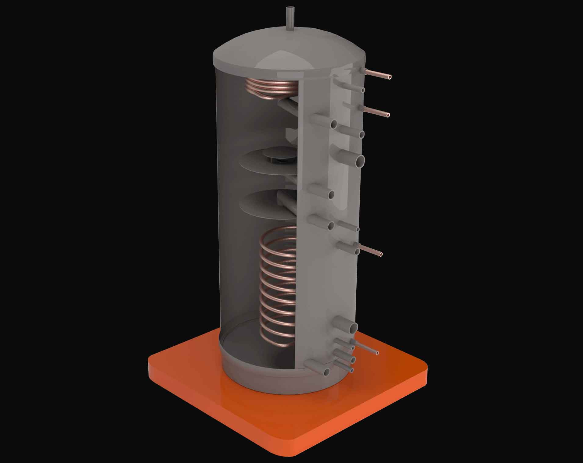 Värmepumpstank konstruktion